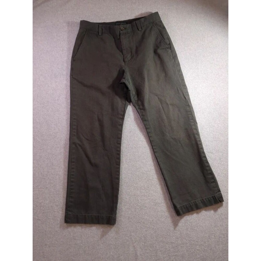 Mens Banana Republic Dark Brown/Black All Cotton Chino Trouser Pants sz 33 / 30